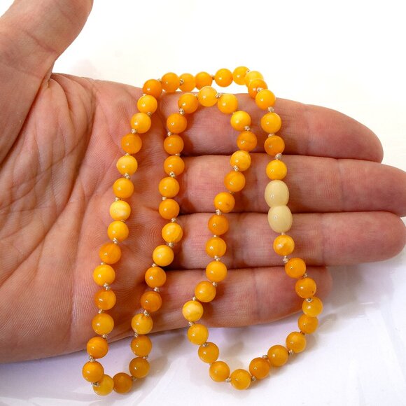 Real BALTIC AMBER Necklace, 100% NATURAL Handmade Butterscotch Amber Beads - Picture 9 of 13
